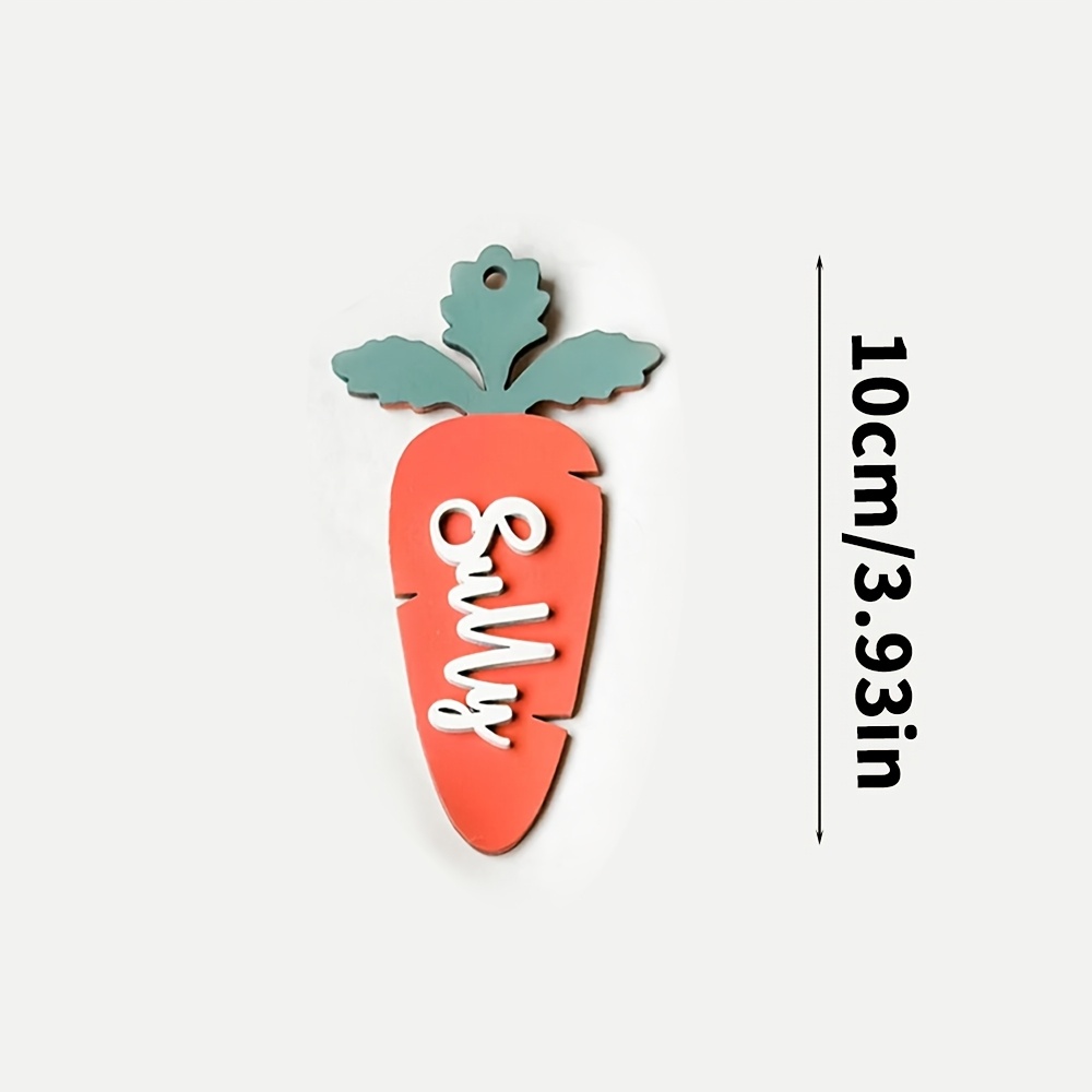 Image of Personalized Easter Basket Name Label/wooden Rabbit And Carrot Shaped Name Customized Gift Pendant, Wooden Rabbit Name Label/wooden Name Label/wooden Gift Label/easter Gift, Is An Easter Gift For