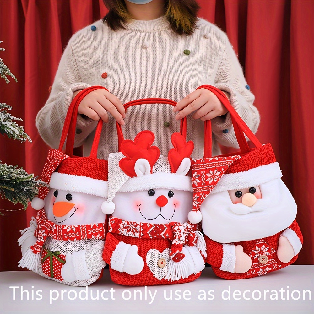 

3pcs Christmas - & Gift Cap, Polyester Decor For Parties