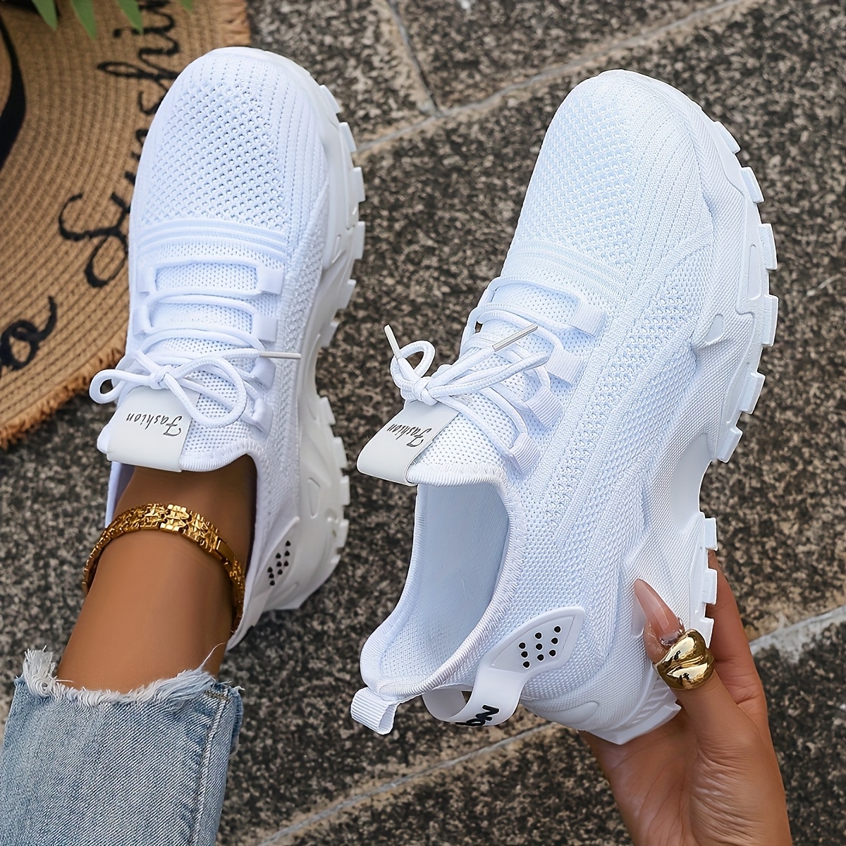 breathable knitted slip on sneakers lightweight low top casual shoes with non slip pvc soles machine washable and dry   comfortable for   unisex design suitable for outdoor activities and casual wear