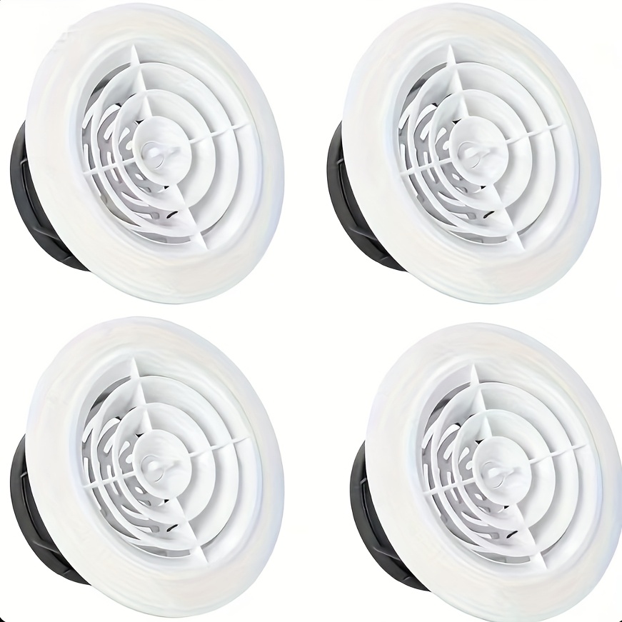 Vent Systems 5-Inch Soffit Vent Cover – Pack Of 5, Round Louver With Insect Screen, Black, For Bathroom, Kitchen, Home Office & HVAC