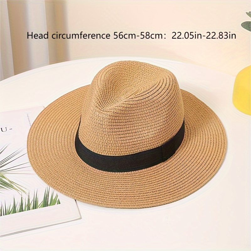 Summer Hat Panama Straw Hat British Top Hat Mens Sunshade Beach Hat  Sunscreen Hat For Men And Women - Jewelry & Accessories - Temu