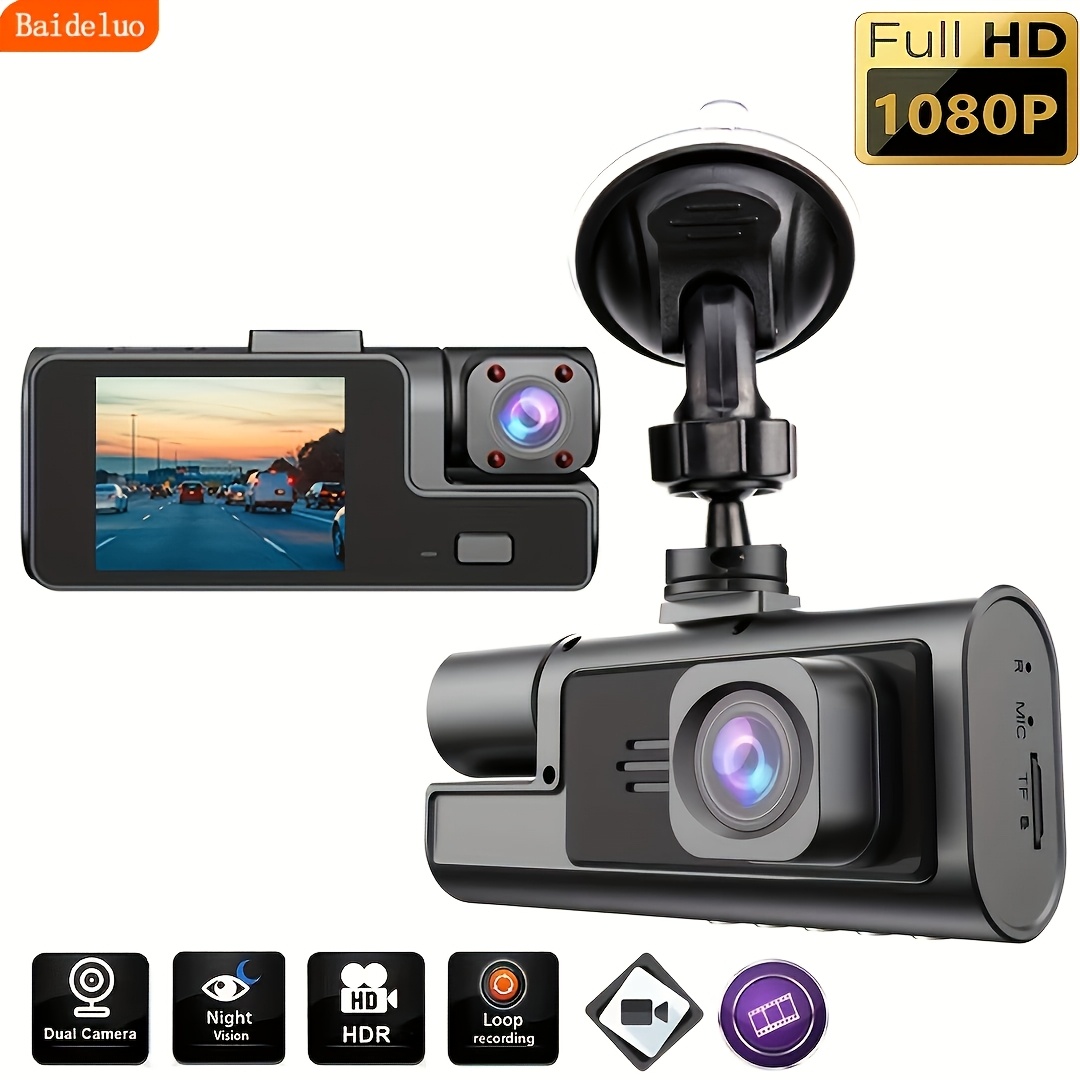 

Baideluo Dual Camera Car Tachograph Hd 1080p Front Camera, Built-in 720p Camera, Loop Video 2-inch Ips Screen With Memory Card Car Black Box