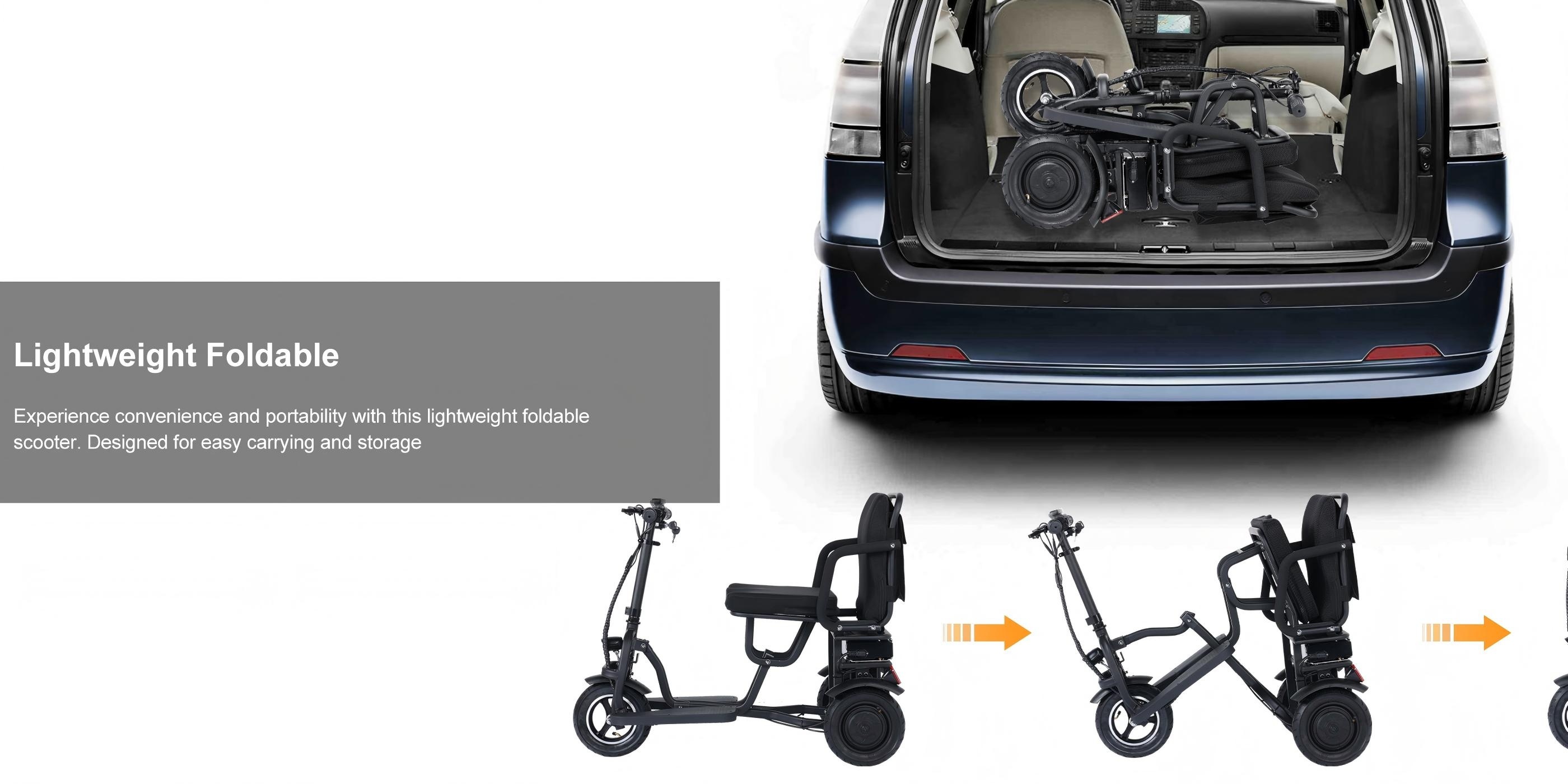 adult electric scooter for seniors lightweight folding 3 wheel mobility   with 700w dual motor ergonomic seat removable battery and storage basket black Product details 0