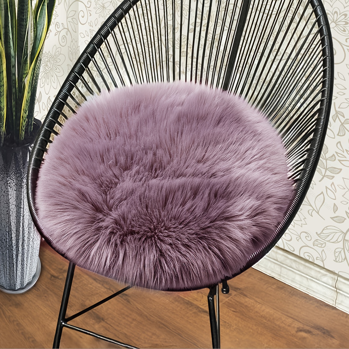 Amdrebio - Tapis Rond à Poils Longs Pour Chambre De Fille, Tapis Pelucheux à Poils Longs Pour