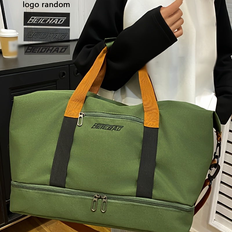 Image of Tote Travel Bag, Large Capacity Sports Duffel With Messenger Strap - For Men And Women - Suitable For Travel, Gym, And Sports - Perfect Gift For Adventurers And Travelers, Random Logo