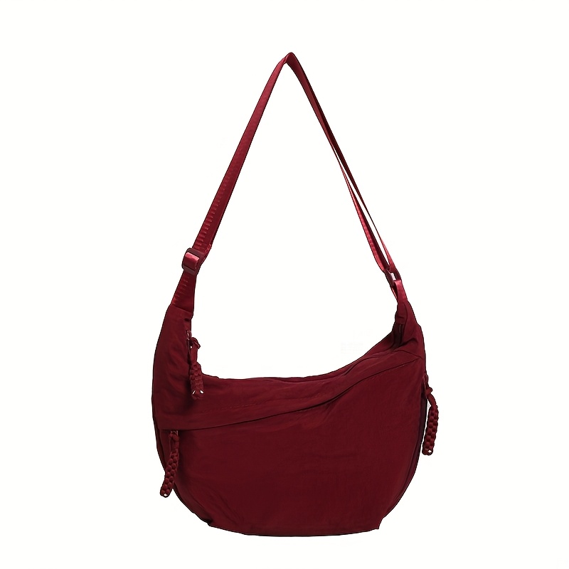 lightweight large capacity solid color crossbody bag zipper