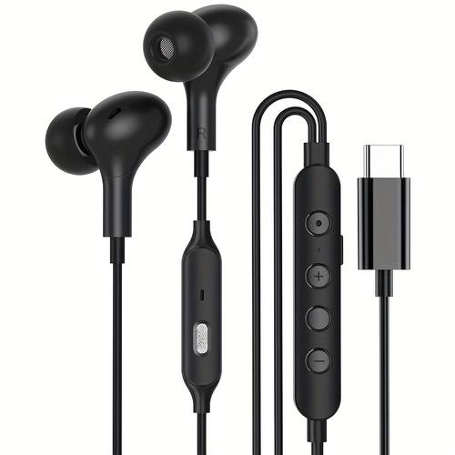 type c voice changer headphones wired in ear karaoke earbuds heavy multi mode with sound card volume control button echo and voice change effects suitable for live streaming and recording singing