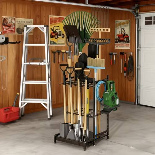 cobertizo de herramientas resistencia compatible para exterior/interior, para garaje, jardín, - almacenamiento de herramientas de metal de gran capacidad con estantes colgantes y de - metal resistencia, regalo ideal para jardinería, estantes de