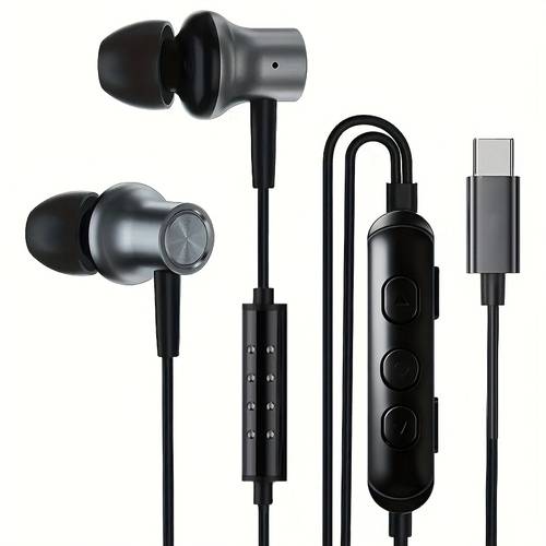type c wired voice changing earphones with sound card volume control buttons passive noise isolation suitable for live streaming recording gaming karaoke phone calls voice changer headphones