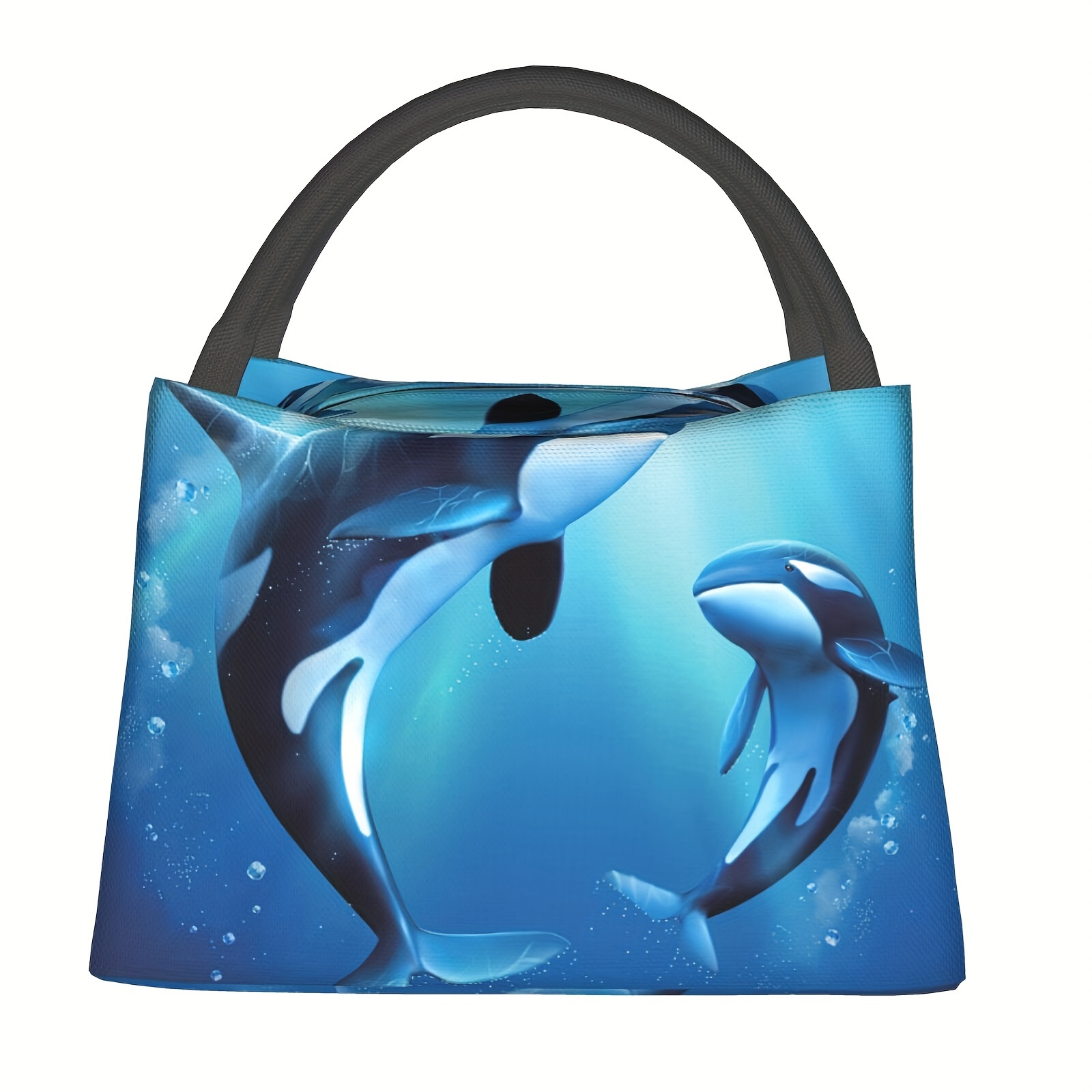 1pc Portable Blue Whale Print Insulated Lunch Box Storage Bag Thermal Tote  Bag For Picnic Beach Fishing Work Home Office And Outdoor, Shop On Temu  And start Saving
