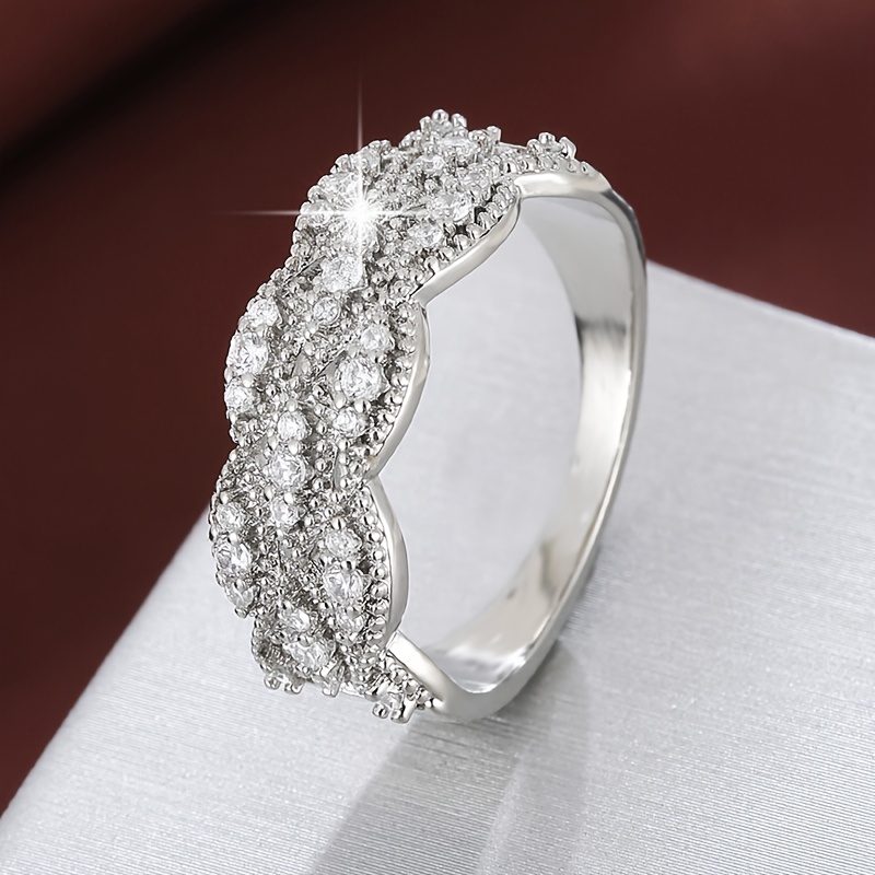 Golden Plated Geometric Ring with CZ Accents