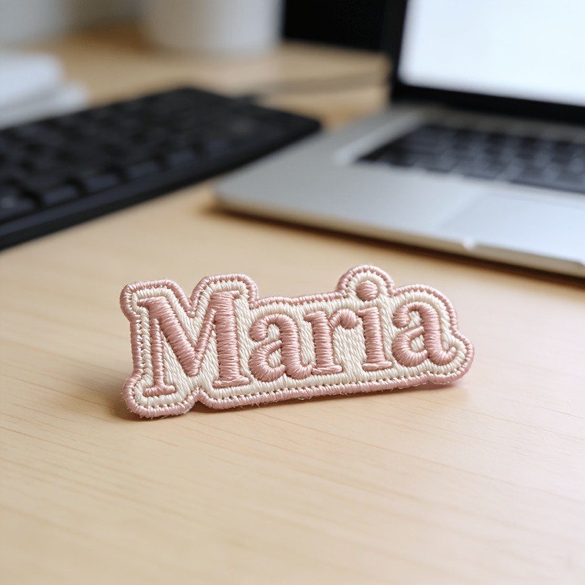 TEMU 「マリア」名入れ刺繍パッチステッカー 粘着・アイロン接着・縫い付け裏地付き 丈夫な布製バッジ バックパック・ジャケット・帽子に最適 にも