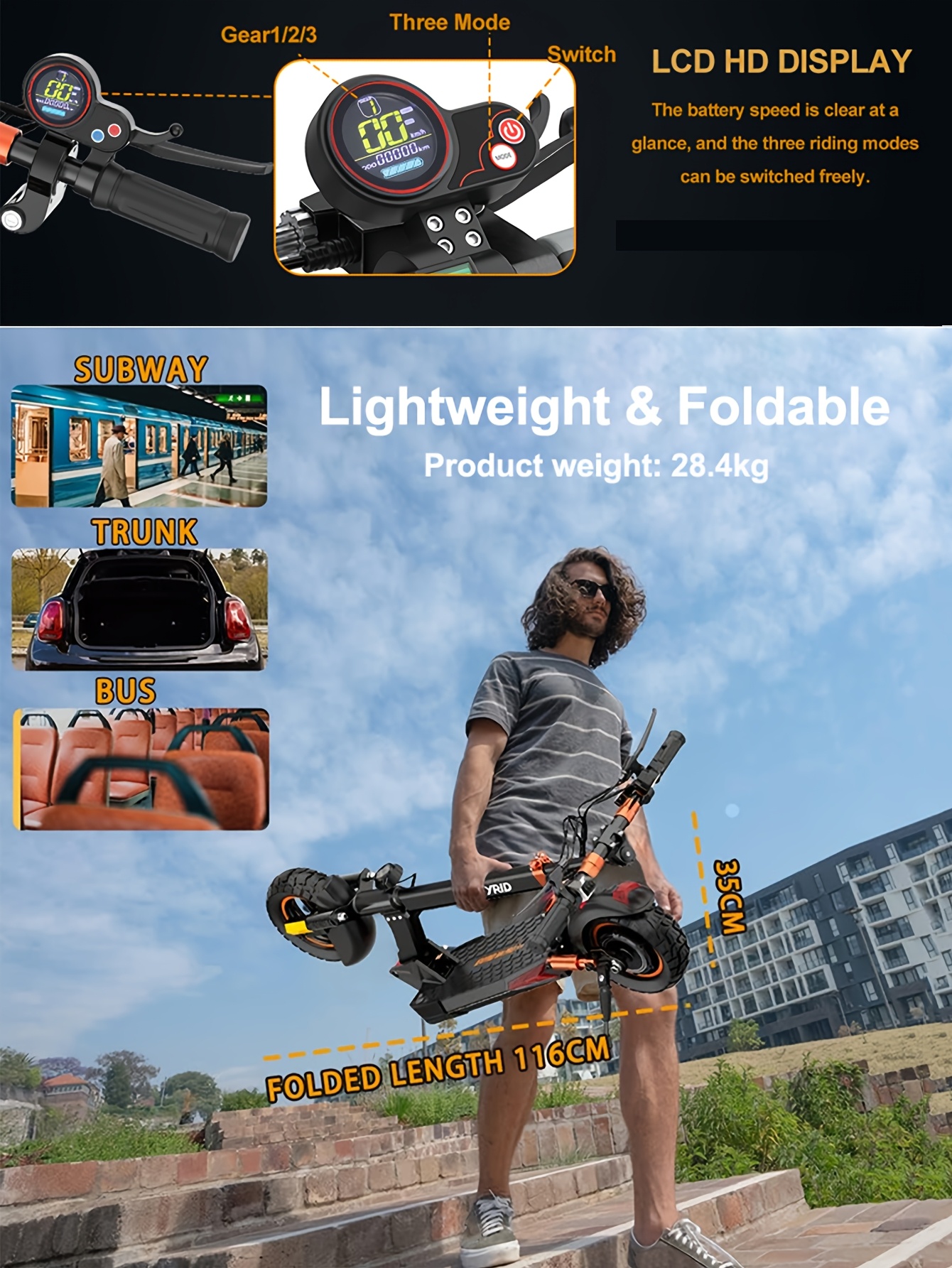 electric scooter for adult & teen, 500w/  /80km range/ 48v15ah/20.8ah battery with dual suspension,   brake, turn  , led front light, brake light, usb port, suitable city commuting, outdoor travel,  , holiday gifts Product details 6