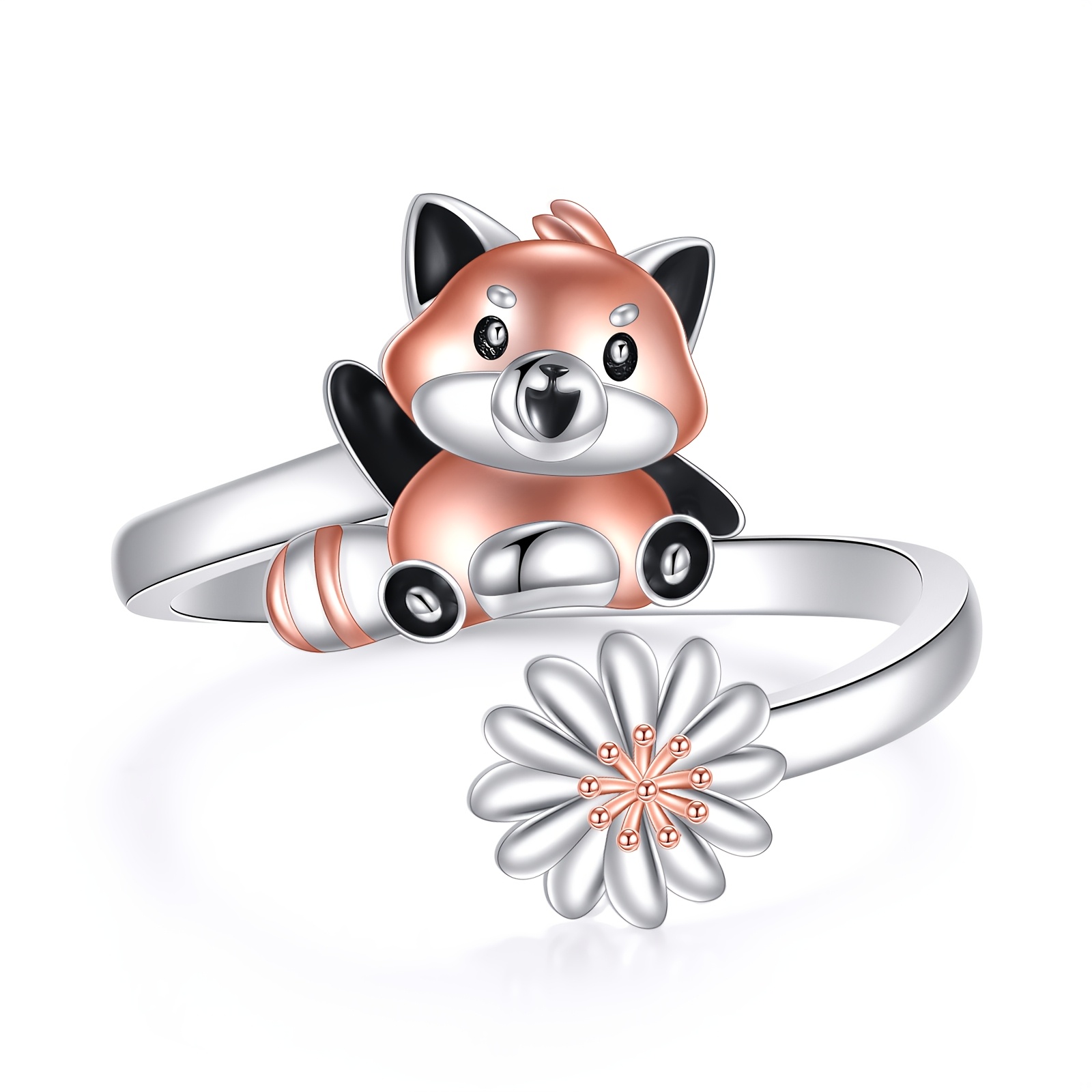 Women's Red Panda Open Ring — Playful Gift