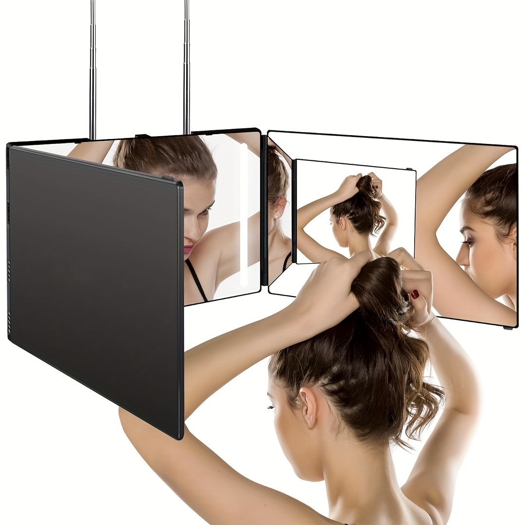 

3 Way Mirror For Self Hair Cutting 360 Viewing Angle Self Hair Cutting Mirror, Clear Anti-fog Hd Glass