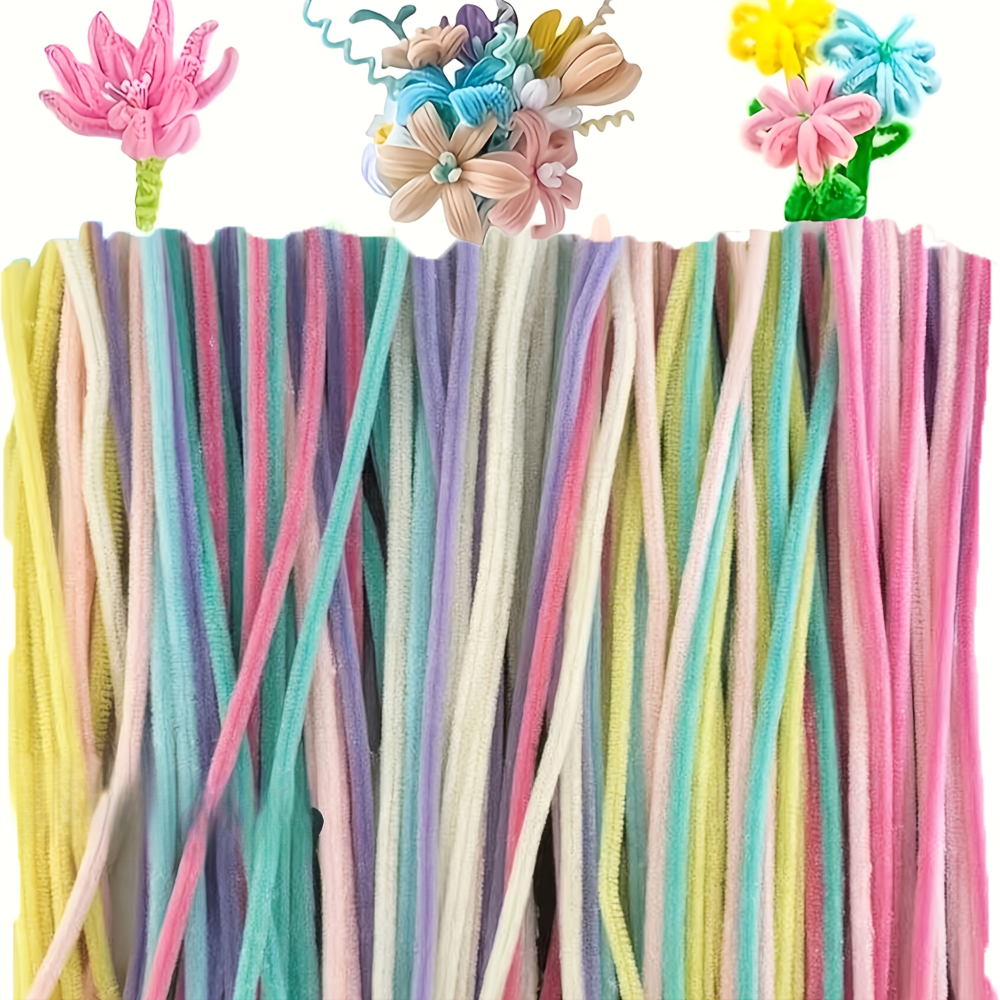 TEMU 99 tiges de chenille pastel, couleurs , pour et d'artisanat, décorations florales à soi-, pour fournitures et d'artisanat et de bricolage,