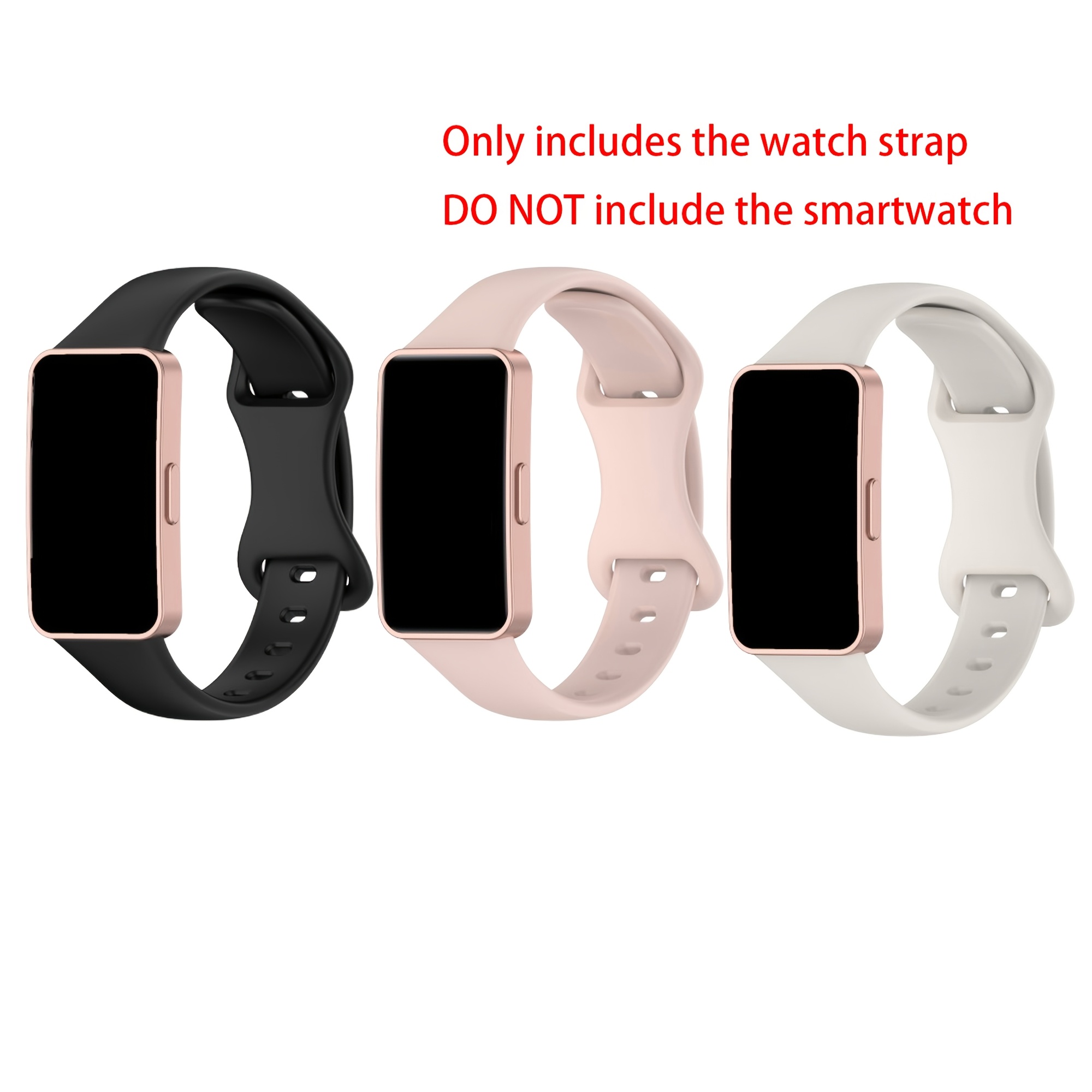 treh mehkih silikonskih nadomestnih paščkov za pametne ure, nastavljivi in udobni, primerni za Huawei Band 8/9/10. Idealni za vsakodnevno