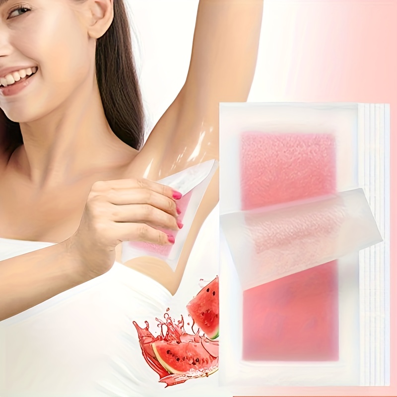 Watermelon-Flavored Wax Strips for Instant Hair Removal, Providing Quick And Painless Results Without Leaving Dark Spots, Ensuring Long-Lasting Smoothness. Suitable for Hair Removal on The Lips, Face, Hands, Feet, Underarms