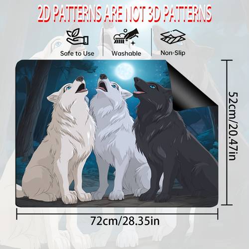 1pc 2d flat stove protection pad wolf in sky placemat multipurpose flat top oven washing machine mat mouse pad kitchen decorative stove cover protective pad