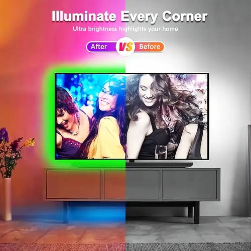 Party Decoration LED Light Strips, High-quality SMD 5050 Light Beads, DIY Flexible RGB Light Strips, with Remote Control, 5V USB-powered LED Light Strips, Suitable for TV Backlights, Room And Living Room Decoration.