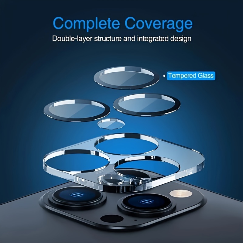 3pcs Full Cover Back Tempered Glass Screen Rear Camera Lens Protector for iPhone 11 12 13 14 15 16 Pro Max Popular