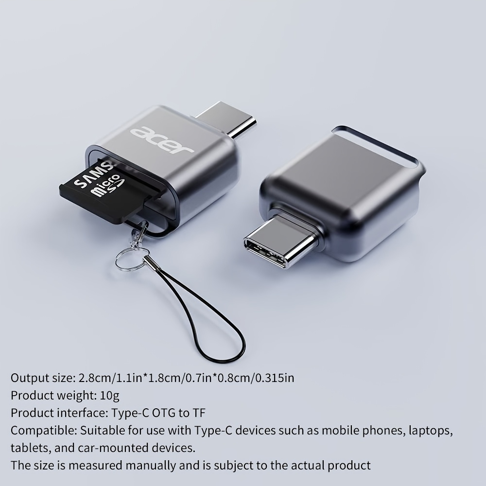 lecteur de carte portable haute vitesse  , lecteur de carte   tf, interface type-c, compatible avec  , téléphones, appareils photo et ordinateurs, version hy41-t3 type-c