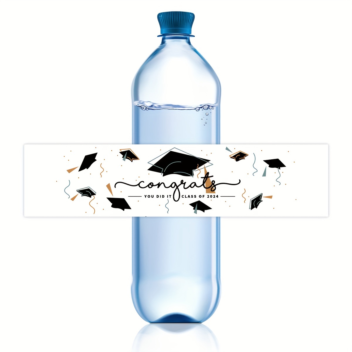 

20-pack Class Of 2024 Graduation Water Bottle Labels - Vibrant Floral Design, Perfect For College High School Party Decorations