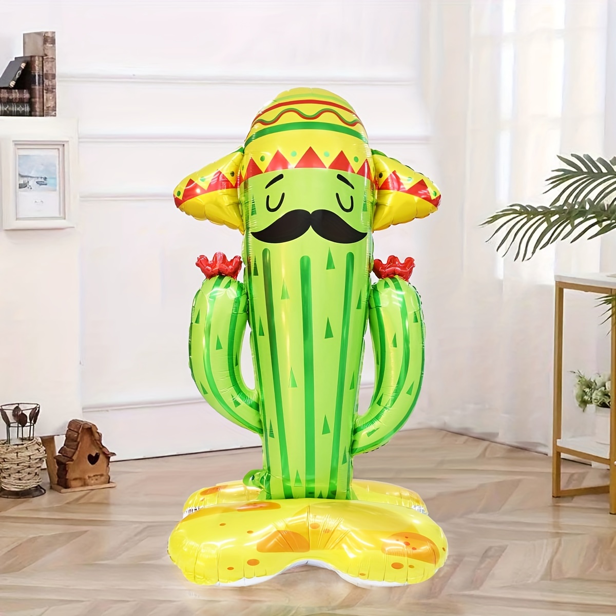

1pc, 61-inch Extra Large Cactus Shaped Base Aluminum Film Balloon - Perfect For Hawaiian Weddings, Summer Beach Birthday Party Decorations And Hawaiian Theme Party Supplies