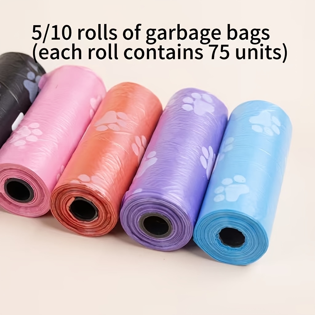 TEMU 5/10/20/50rolls Poop Bags For Dogs, Extra-thick Polyethylene Pet Waste Bags High-visibility -ended Design Durable Indoor/outdoor Use Random Colors