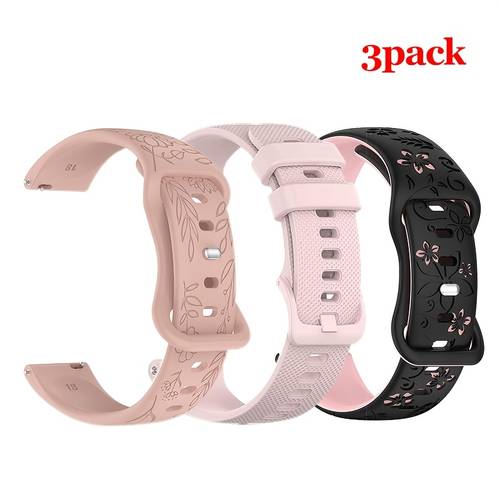 imagem do item pack de 3 braceletes de relógio de silicone de 18/20/22mm compatíveis com samsung galaxy watch 7/fe/6/5/4 40mm 44mm, huawei watch gt4/ / pro/gt6/gt7/gt7 pro 41/46mm, redmi watch 5 active/lite, braceletes de substituição impermeáveis para /xiaomi/huawei
