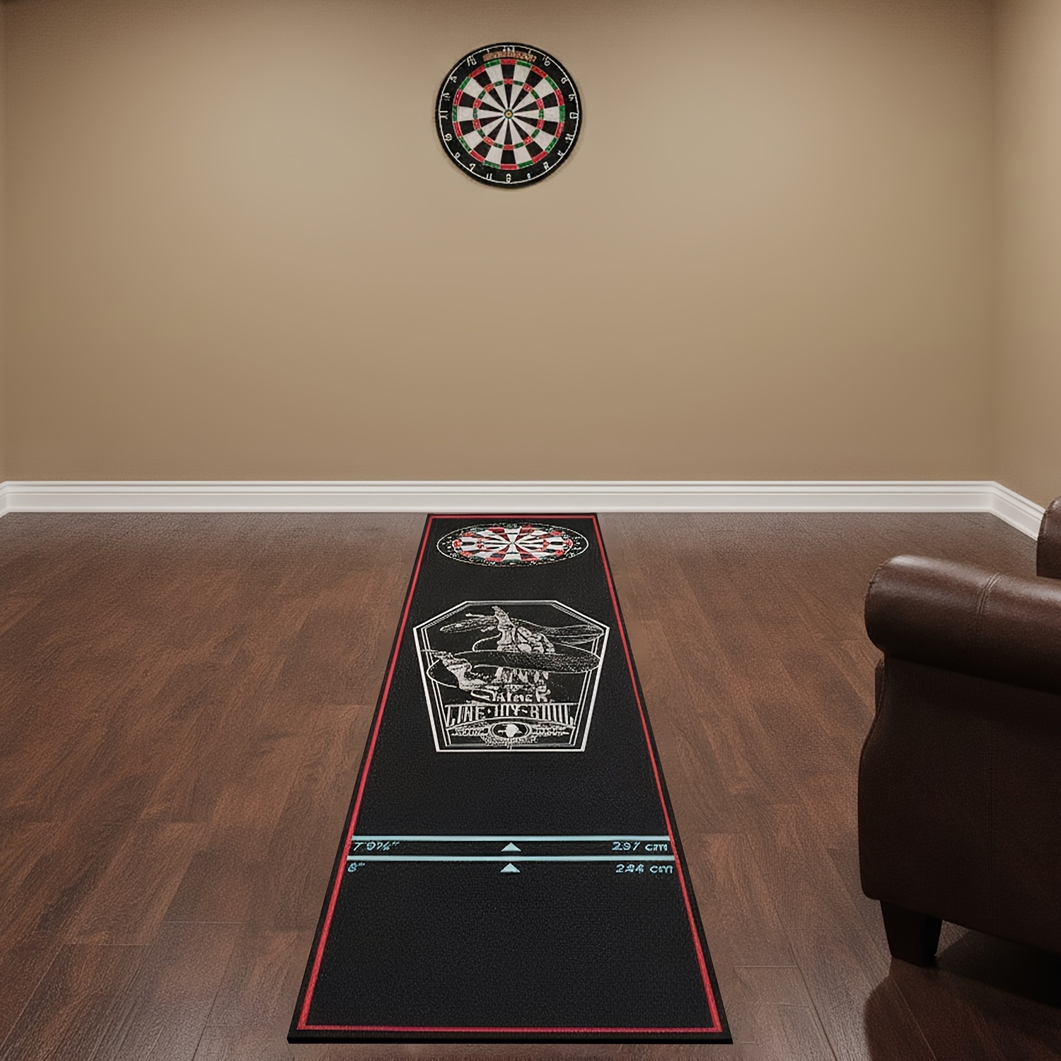 Skull Serpent professionele dartmat, 64,77 cm breed x 294,64 cm lang