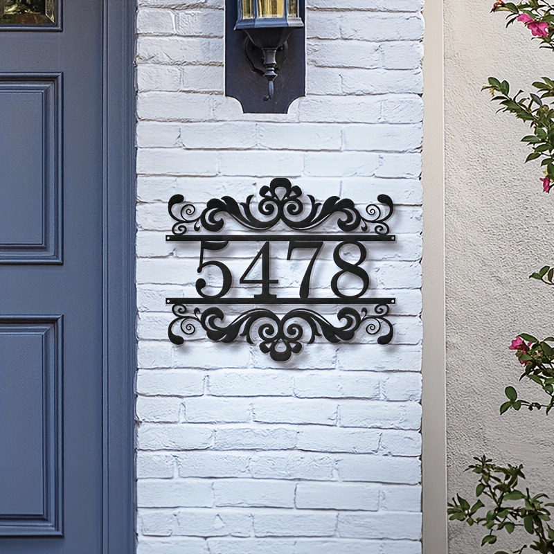 

Custom Metal Address Sign, Vintage , Handcrafted Home Number Plate, Perfect Housewarming Gift, Contemporary Style, Universal Use, Metal Material, No Power Required, Decorative Hanging Decor