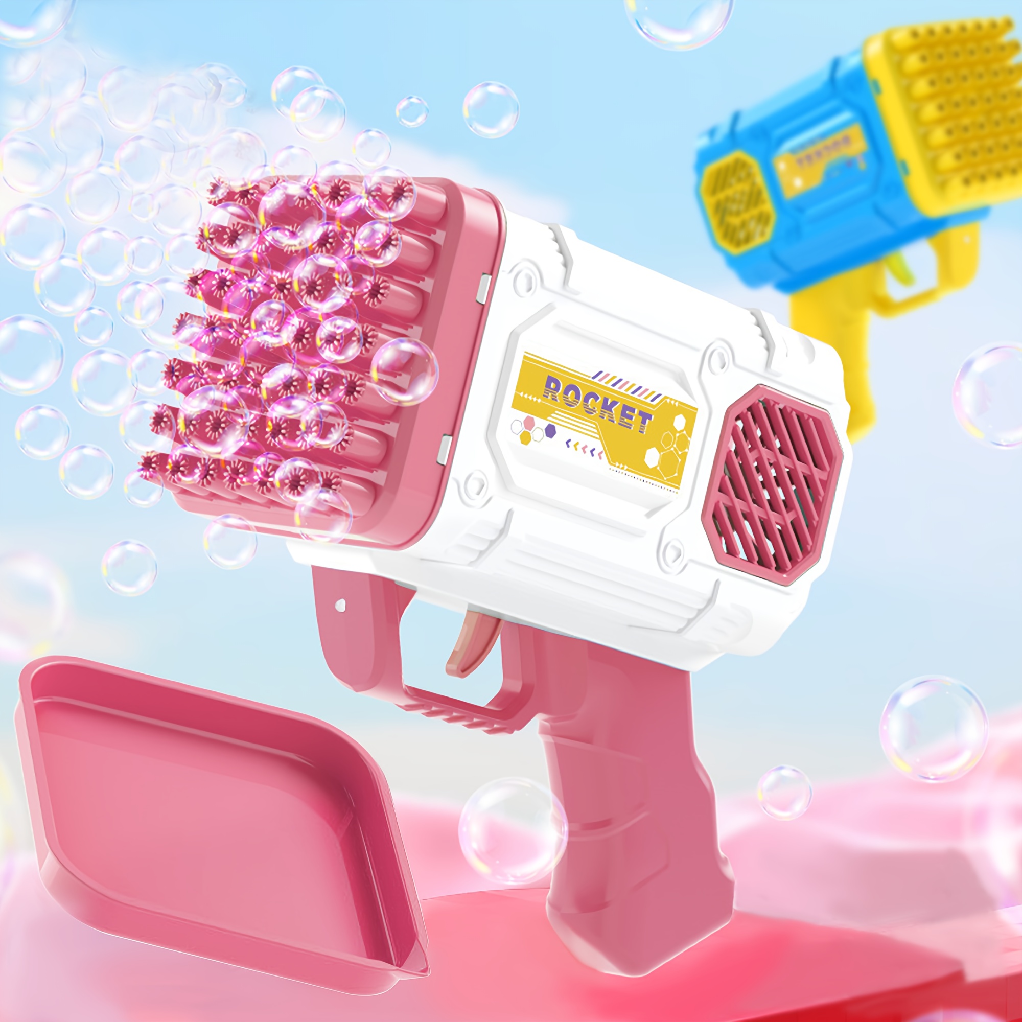 42 Holes Bubble Machine, Colorful Lights bubble gun for Kids(No Bubble Liquid Included), Automatic Bubble Blower Suitable for Parties And Outdoor And Other Multi-Scene Use