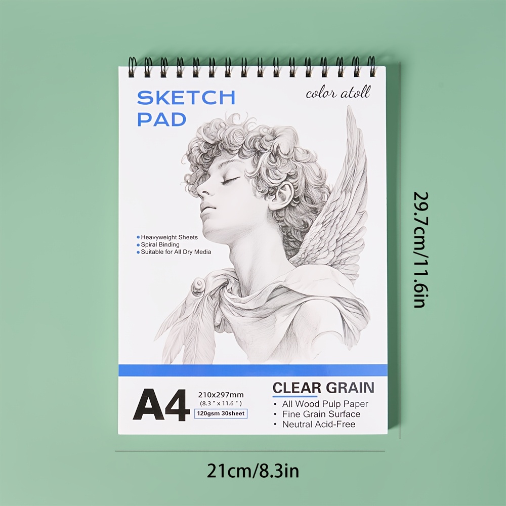 A4 Thick Sketchbook for Beginner Art Students, 30 Sheets