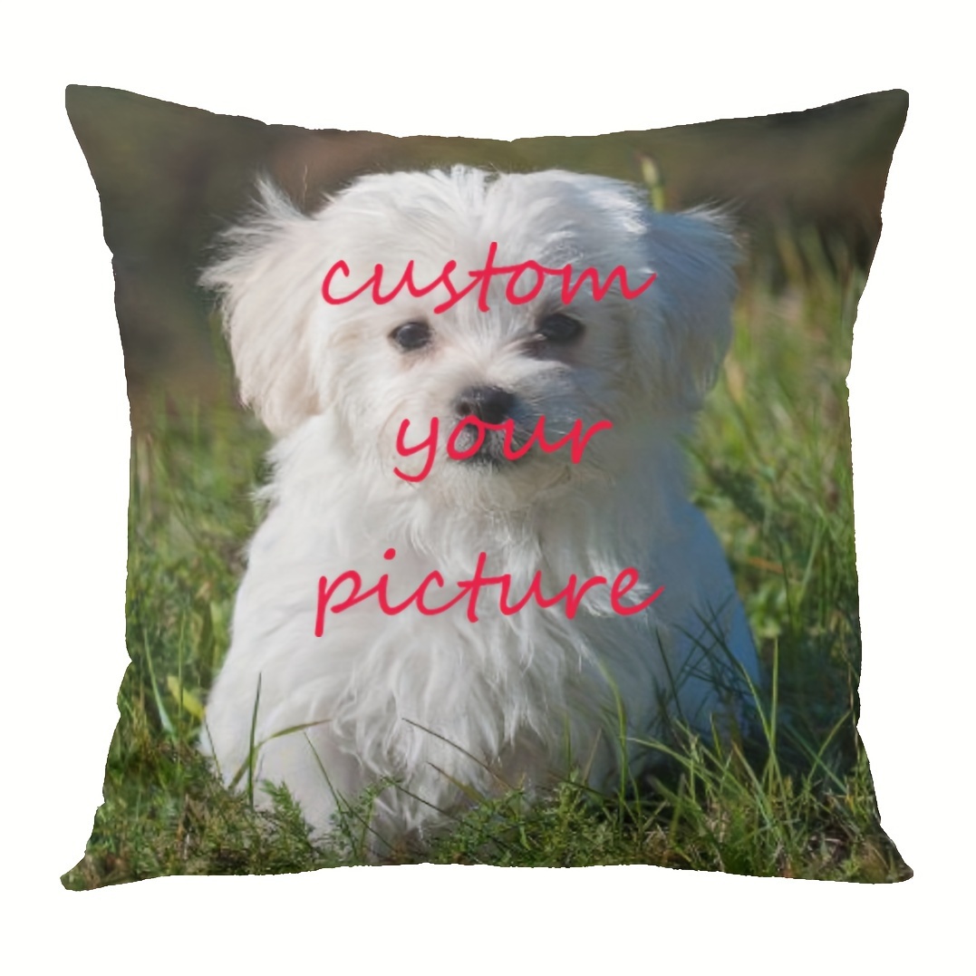 

Custom 18x18" Soft Plush Throw Pillow - Personalized With Your Photo, Cute White Design, Cozy For Home Decor, Hand Wash Only