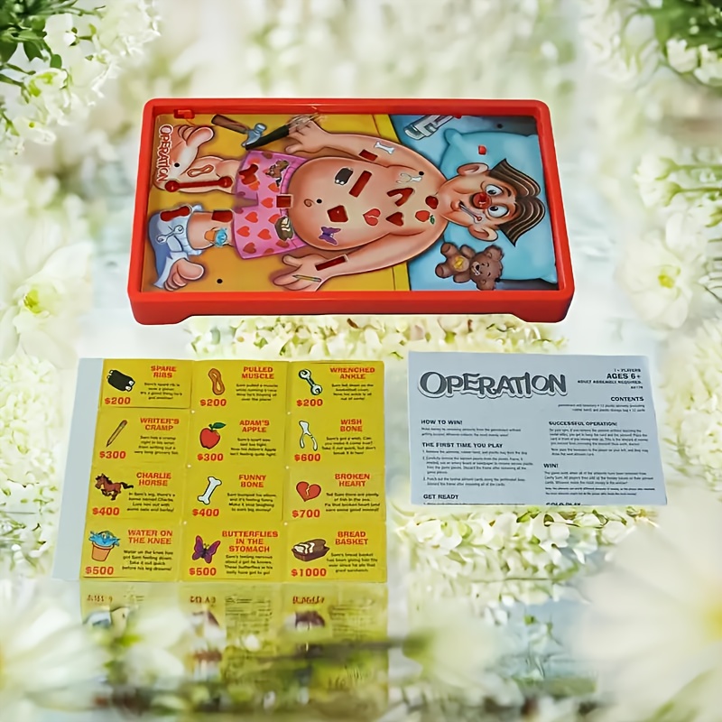 Operatie: Gesimuleerd Reddingsspel - Klassiek Medisch Thema Bordspel met Realistische Anatomie en Scheikundige Kennis, Duurzame PVC Chirurgiesimulator, Geschikt voor Feesten, Cadeaus, Educatief Spel en Familievermaak, Groepsactiviteit,Feestspellen,Interactief Spel,Hoogwaardige Simulator