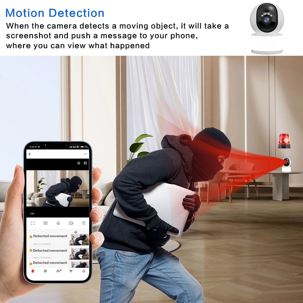 Indoor Home Surveillance Camera 4MP Wifi Security Camera Two-Way Audio Night Vision Two Ways Audio Human Detection Tuya IP CAM