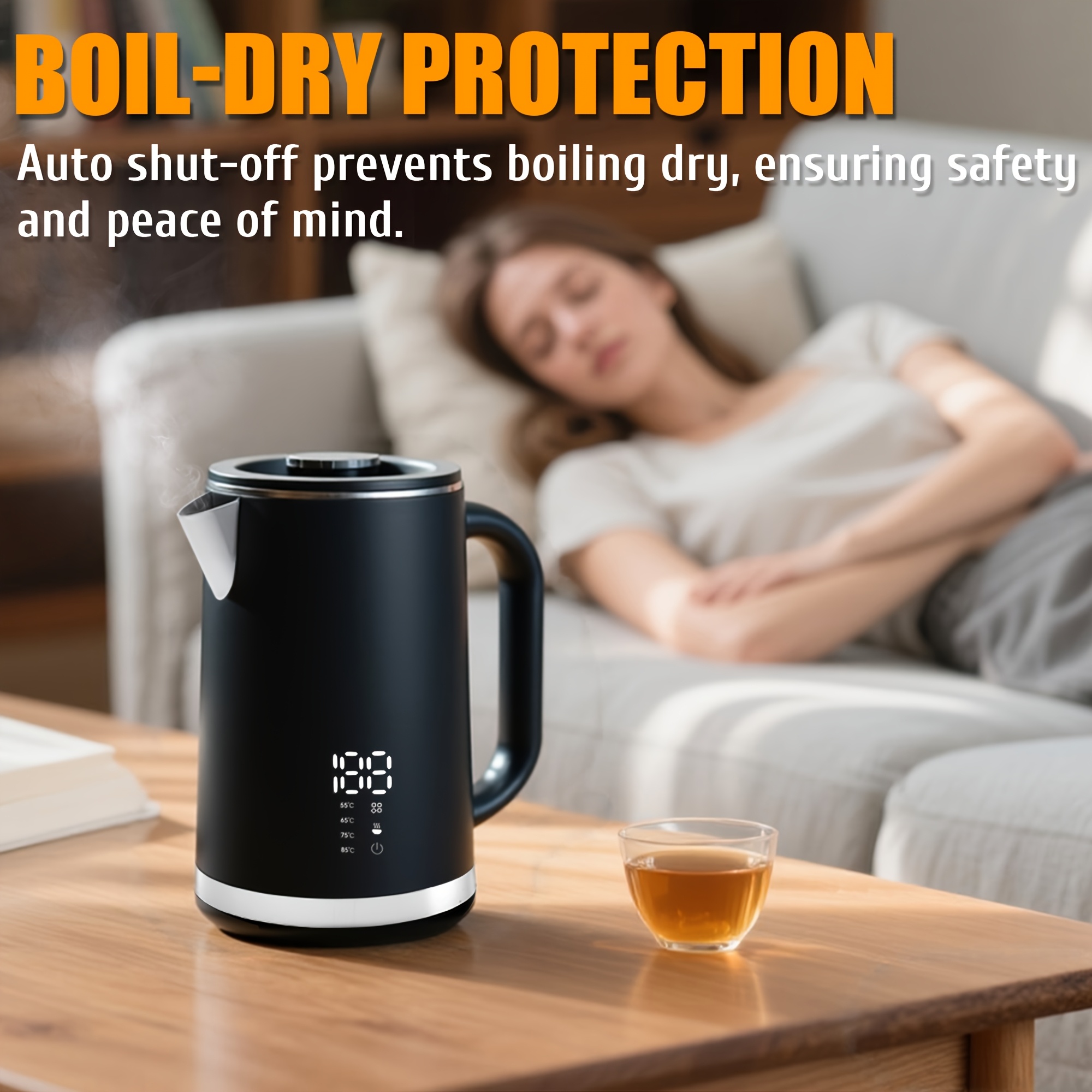 stainless steel electric kettle uk plug 220 240v power Temu