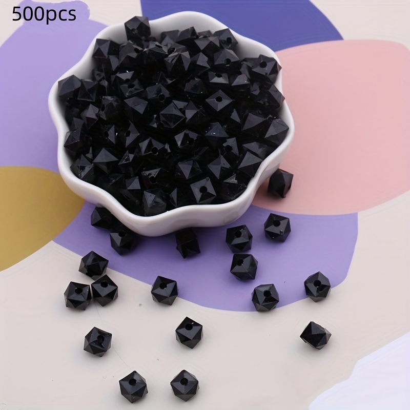 TEMU 500pz Perline Quadrate Fai da Te 8Mm con Diamante, Perline Quadrate Trasparenti in Acrilico per Decorazioni