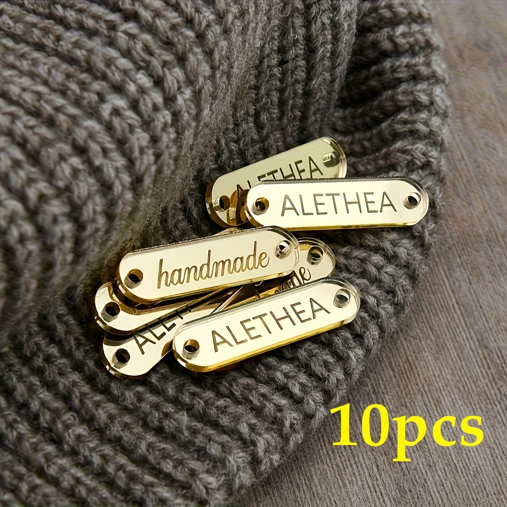 TEMU Customized Embroidered Clothing Labels - Elegant Engraved, Mirrored Effect, Suitable For Sewing, Crafts, Boutique, Wedding And Birthday Gifts,