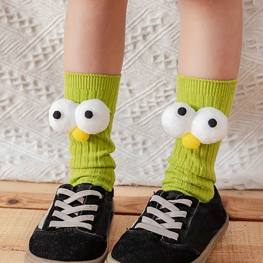 

1 Pair Of Funny Big Eyes Accessories Trendy Socks Calf Socks