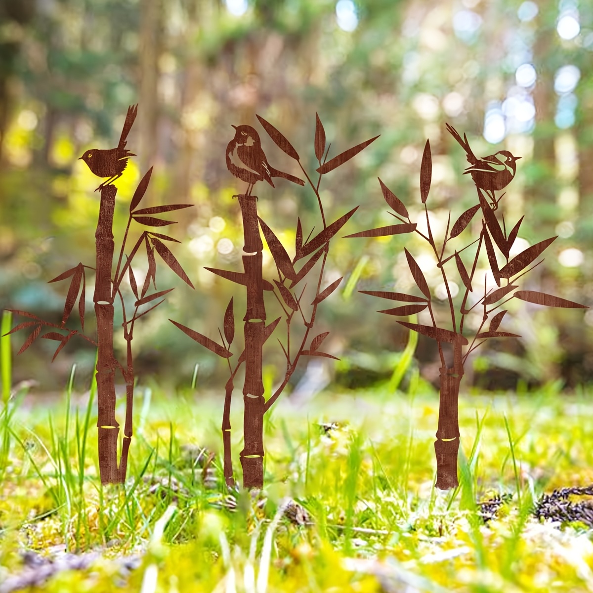 3 teilige rostige bambus vogel gartenkunst wilde blumen - Temu Germany
