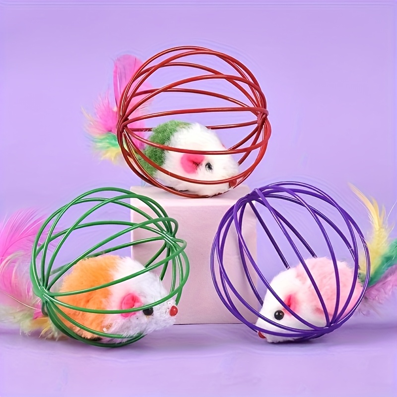 Fun Interactive Cat Toy with Tail - Artificial Feathers
