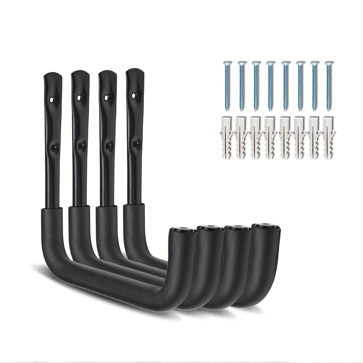 Crochets De Rangement Garage - Lot De 8, Support Mural Robuste Pour Vélo, échelle, Outils