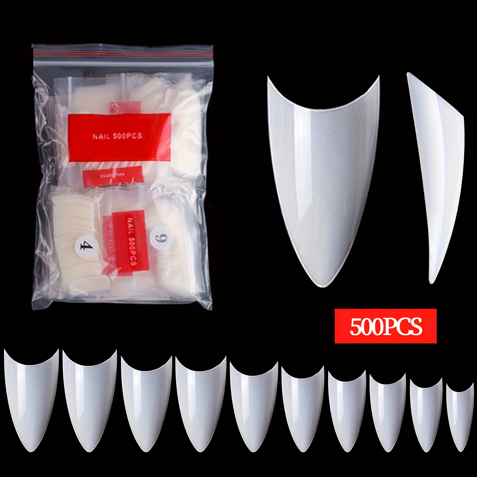 TEMU 2025 New Nail Products, Full And Half French Style False Nails, Handmade Wearable Nail Tips