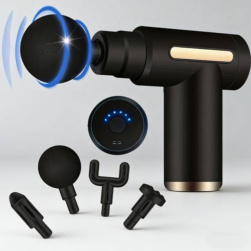 over 99 999 people recommended 4 in 1 portable massage gun with 4 massage heads usb rechargeable for full body use with a silent brushless motor lightweight and 6pcs portable fascia gun set travel friendly portable fascia