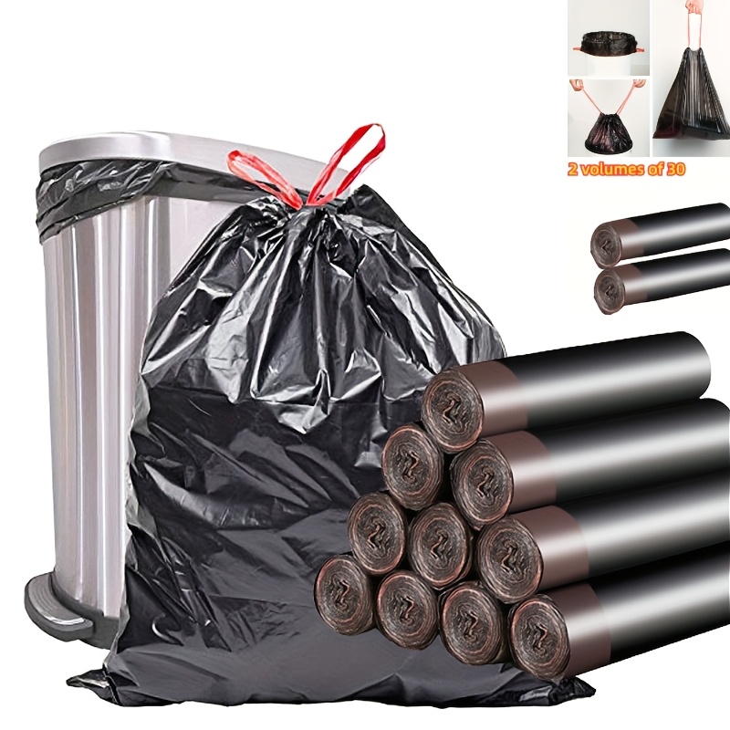 

Extra Large Black Trash Bags, 2 Rolls Of 30 - & Leak-proof For Home Cleaning In Kitchen, Bathroom, Bedroom, Living Room, And Outdoor Use, Garbage Bagshousehold , Easy To Carry