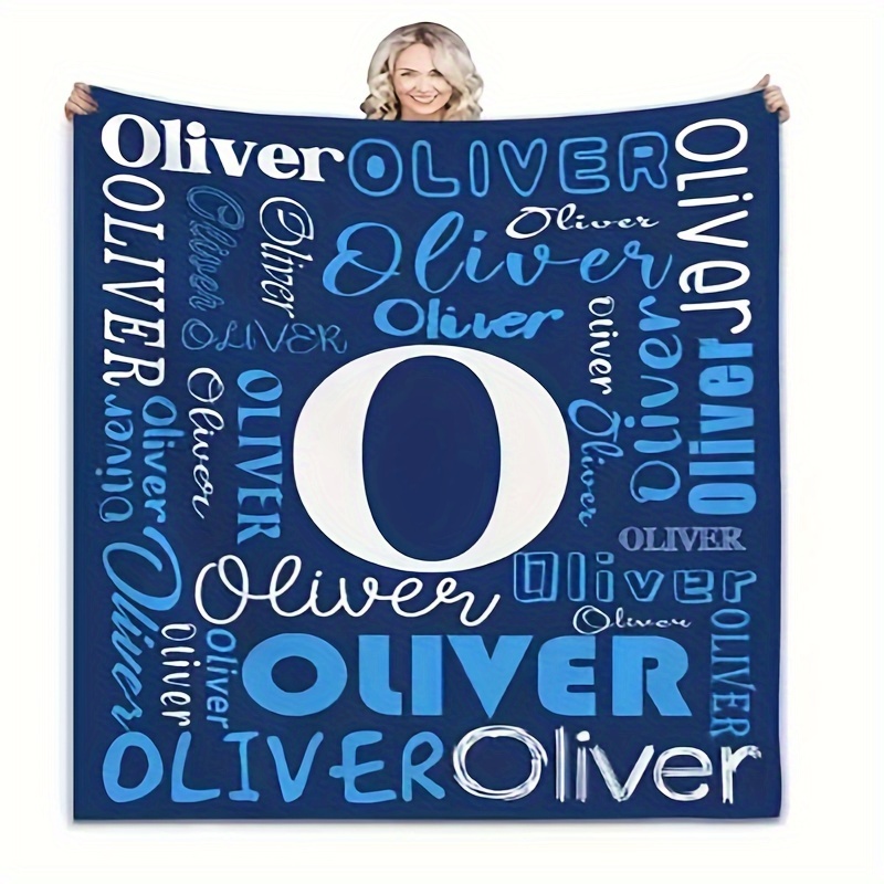 

1pc Name Printed - Flannel Blanket, Personalized , Nap Blanket For Sofa, , For & , , Washable, Theme, -tear, All-, , , , 200-250g