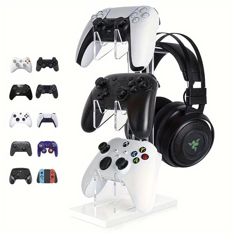 1pc Universal Three-layer Controller Stand, Transparent Acrylic Game Controller Display Stand, Removable Game Handle Desktop Stand For Display And Organization, 3 Layers