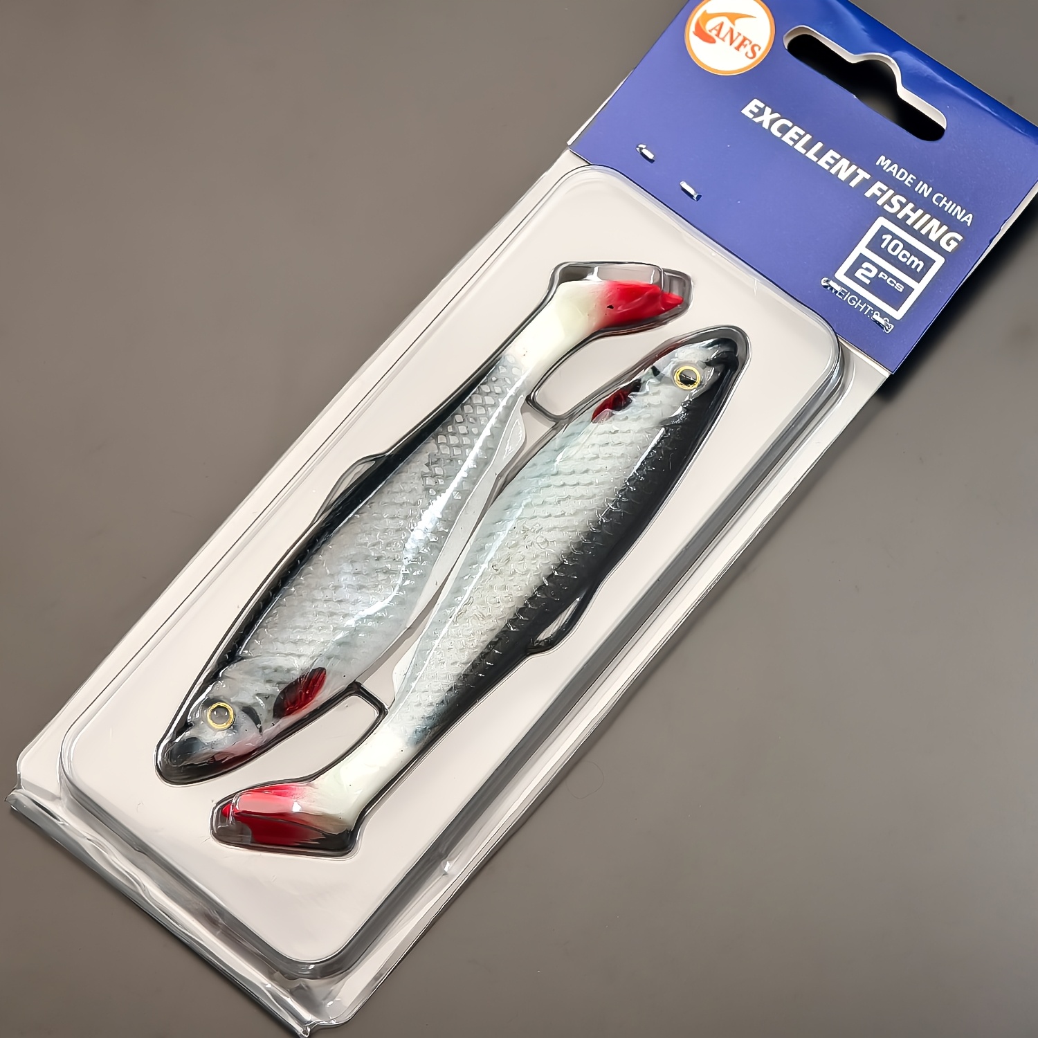 TEMU ANFS 2 Stück 3D Weiche Angelköder Shad Künstliche Köder Swimbait für Süßwasser Salzwasser Wels Angelzubehör Künstlich